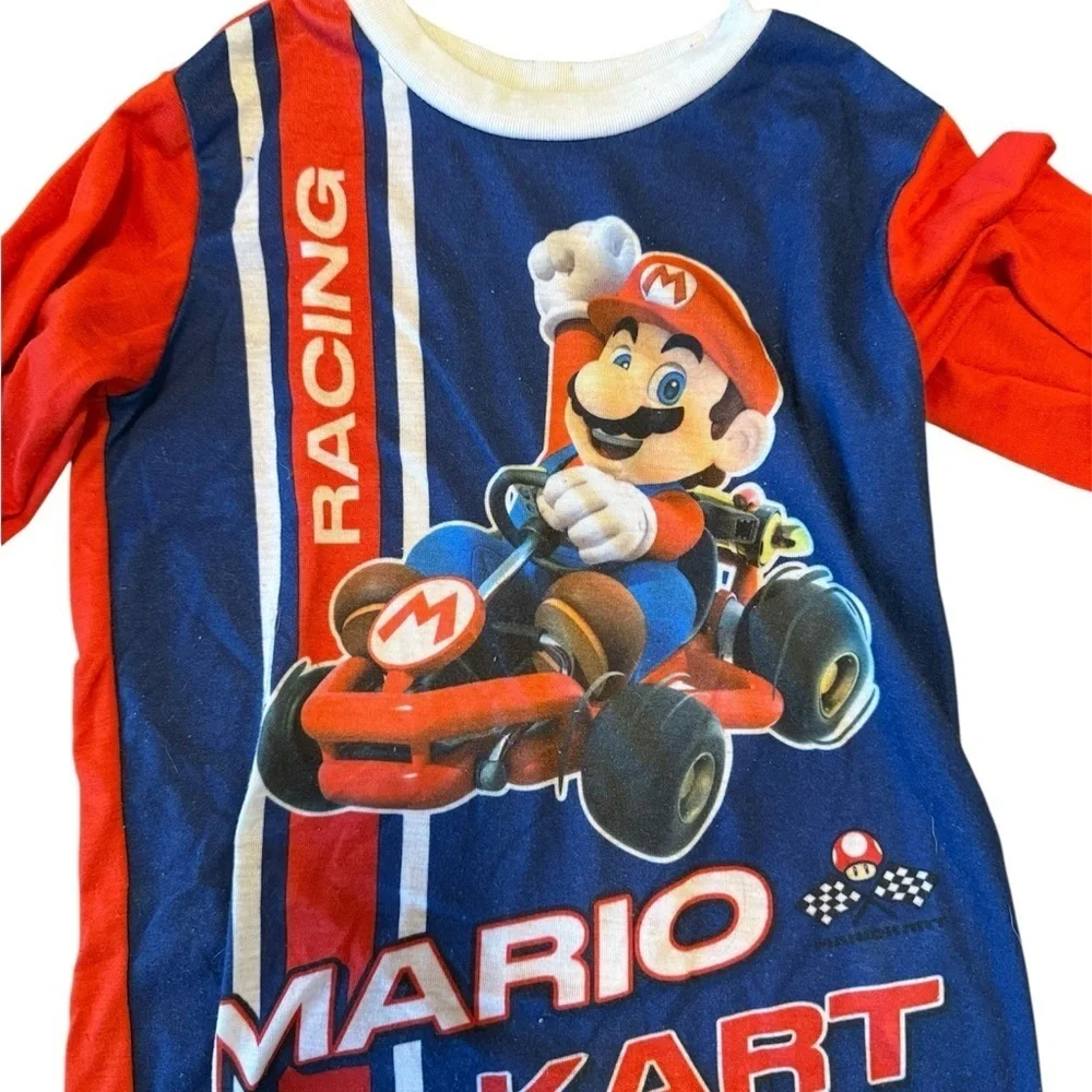 Mario Kart Kids Pajamas - Red and Blue